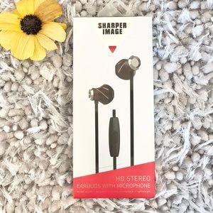 NWT Sharper Image HD stereo Earbuds & Microphone